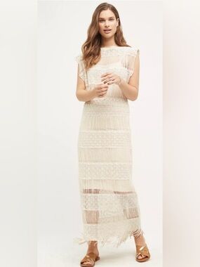 elegant white midi dress Over The Horizon Thick Strap Ruched Midi Dress White main image 0